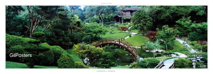 גשר יפניטבע ירוק עלים מים צמחיה צמחים עצים